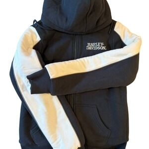 Vintage Harley Davidson Willie G Skull Sherpa Grunge Hoodie‎ Women S Embroidered